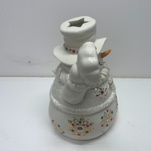 Lefton Hand Painted Ivory Santa with Gold, Red and Green - Candle Warmer - Picture 6 of 7